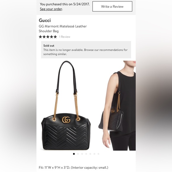 Gucci Marmont Mattelasse Leather Shoulder Bag - Picture 2 of 2